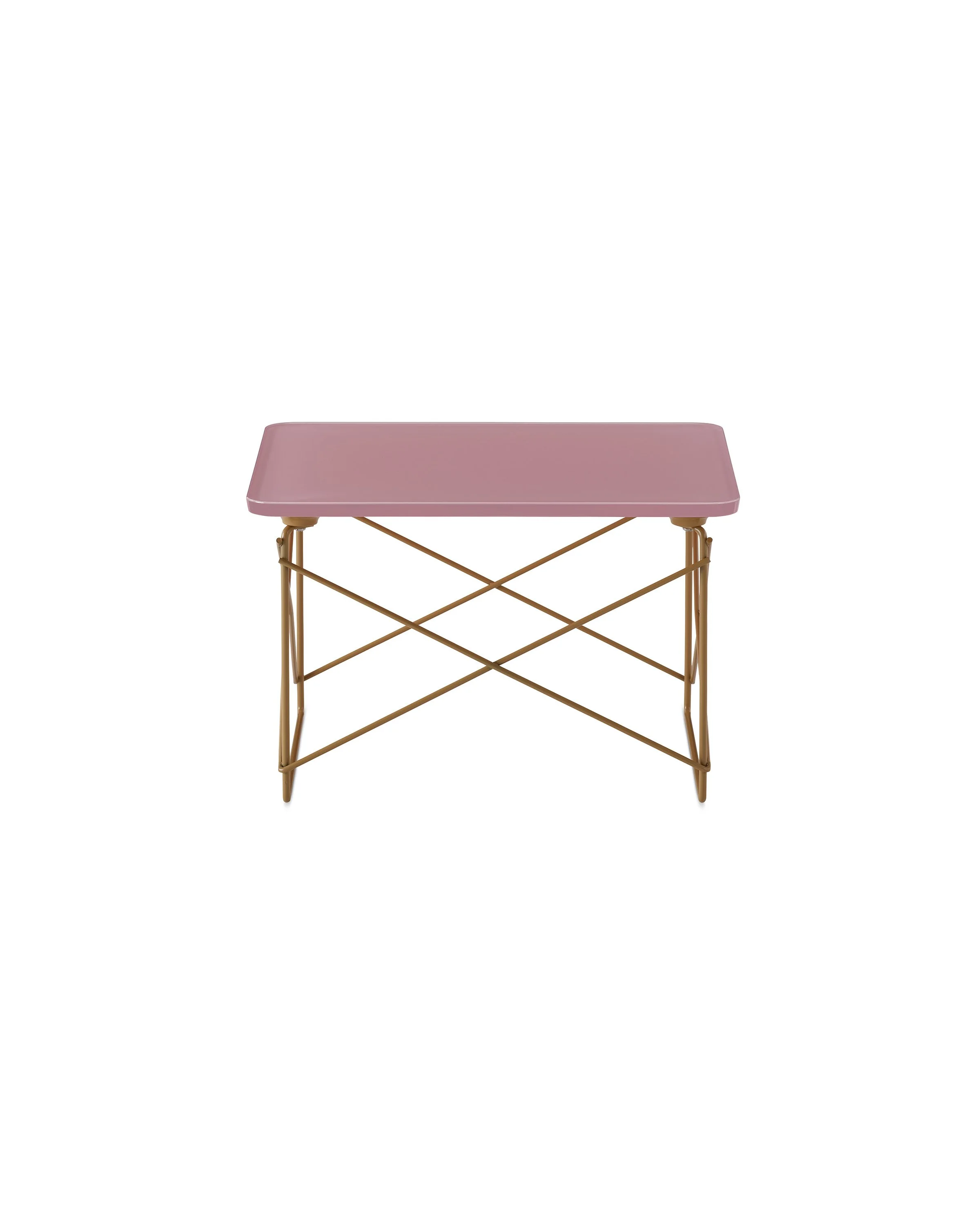 Eames Wire Base Low Table – Powder Pink / Toffee — Design Warehouse